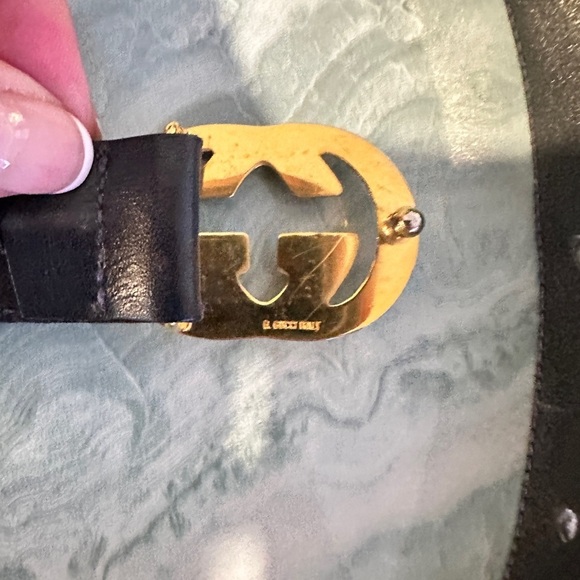 Gucci Dark Navy Interlocking G Leather Belt - Authentic - Picture 6 of 10